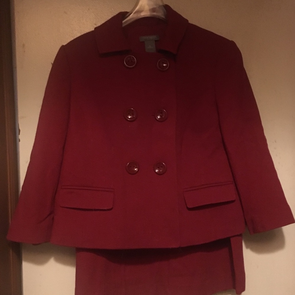 Red Ann Taylor Double Breasted Suit
